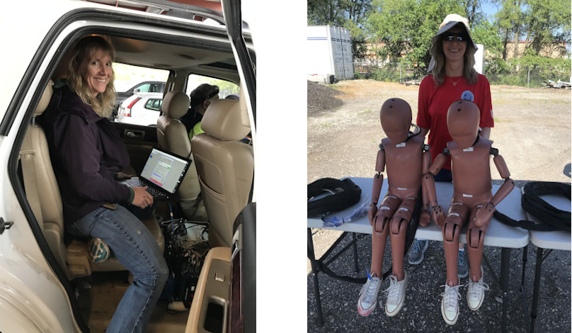 Michelle Hoffman performing and studying accident simulations